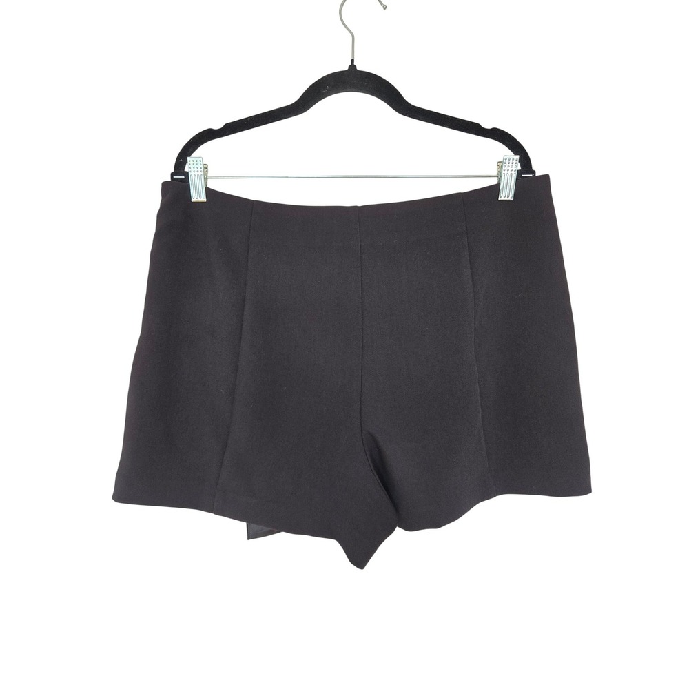 GUESS Black Stretch Mini Skort XL Y2K Tailored Office Siren Minimalist Clubwear - Picture 6 of 10